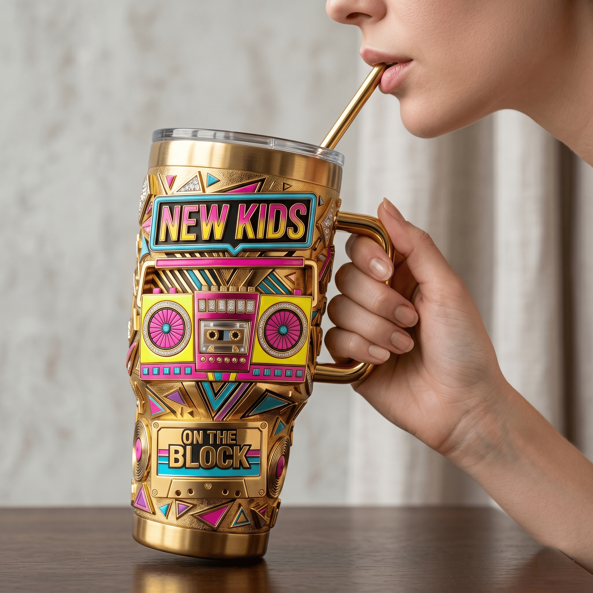 NKOTB 40oz Tumbler With Handle HTTT