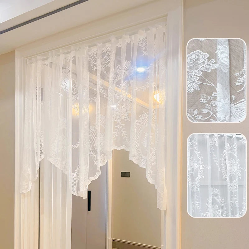 Lace Curtain Sheer Short Window Curtain Kitchen