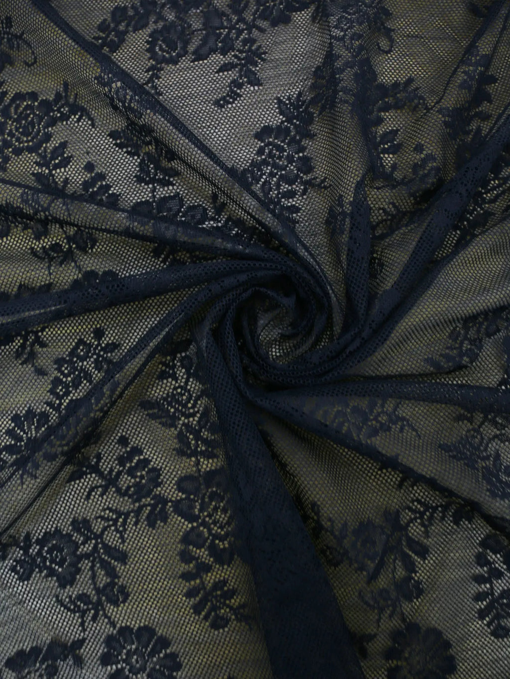 BLACK Floral Lace Sheer Rod