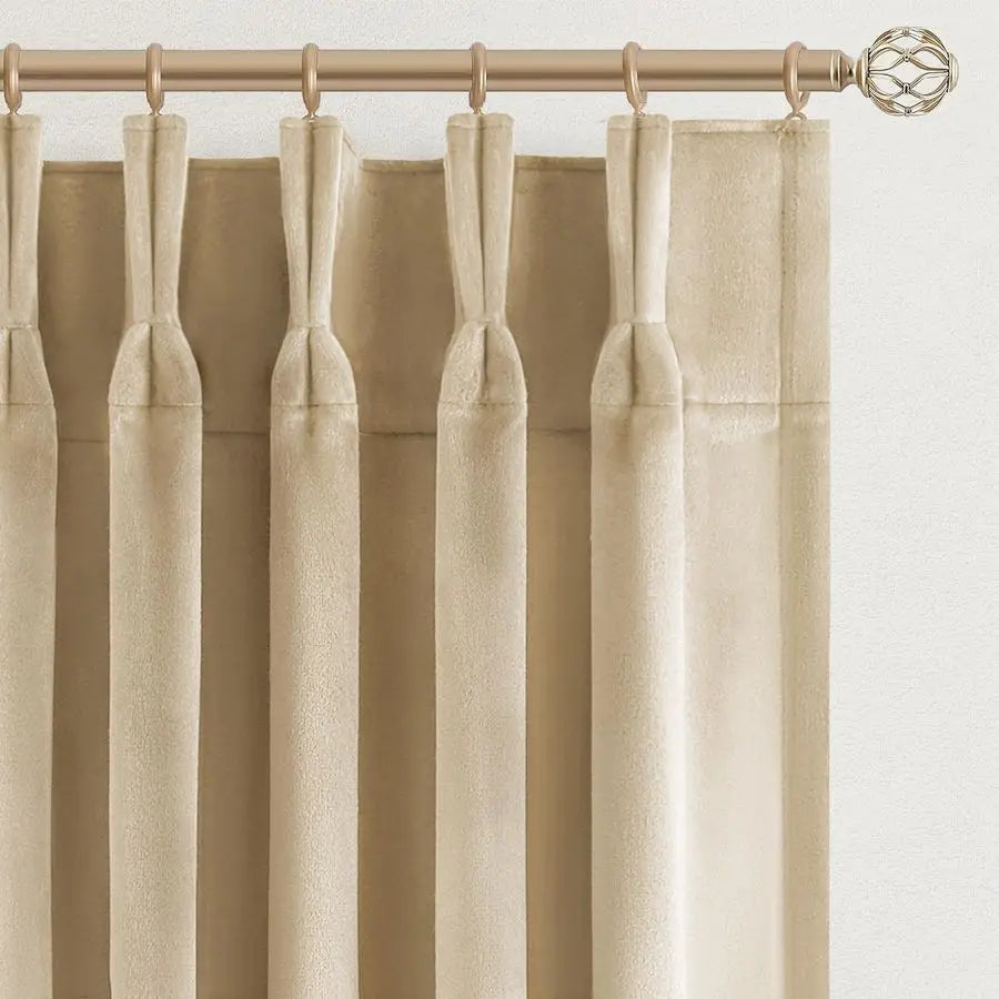 Velvet Pinch Pleated Curtains 84 Inches Long