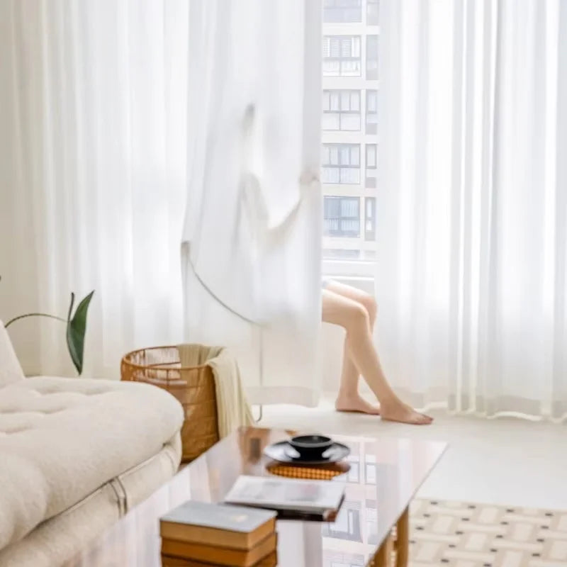 310cm Height White Sheer Curtain Ready MadeTulle