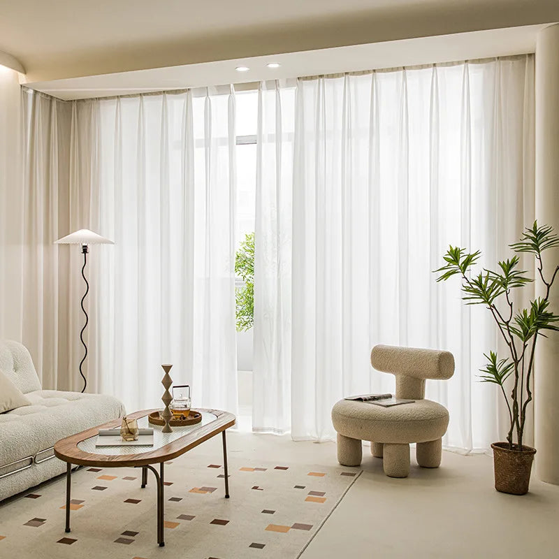 310cm Height White Sheer Curtain Ready MadeTulle